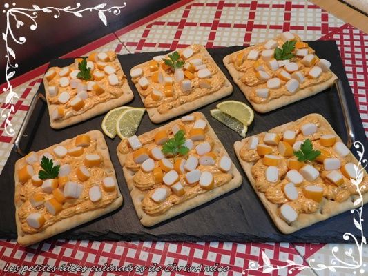 tartines surimi poivrons et aubergines