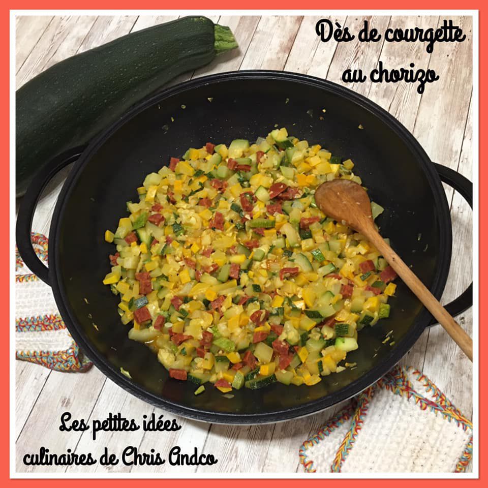 dés de courgette au chorizo