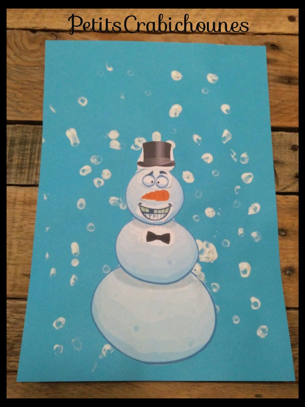 Bonhomme De Neige A Imprimer Et Decouper Bonhomme de Neige à découper et peinture coton-tige. - Petits Crabichounes