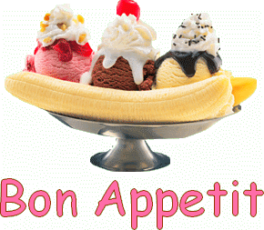 Bon appétit - Banana Split - Gifs scintillants