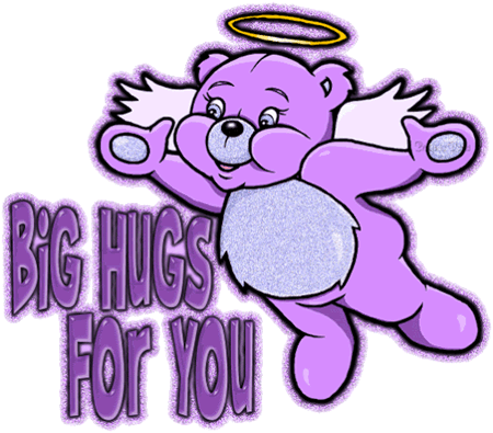 Big hugs for you - Ourson - Ailes - Gif scintillant - Gratuit