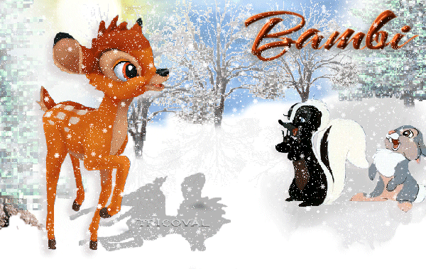 Bambi - Neige - Disney - Gif animé - Gratuit