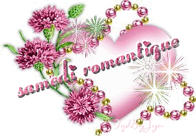 Samedi romantique - Coeur - Fleurs - Perles - Gifs scintillants - Gratuit