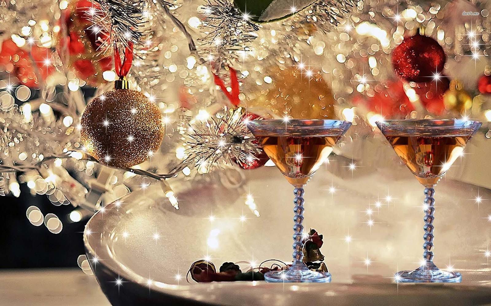 Verres - Champagne - Décoration - Noël - Wallpaper - Free - Le Monde