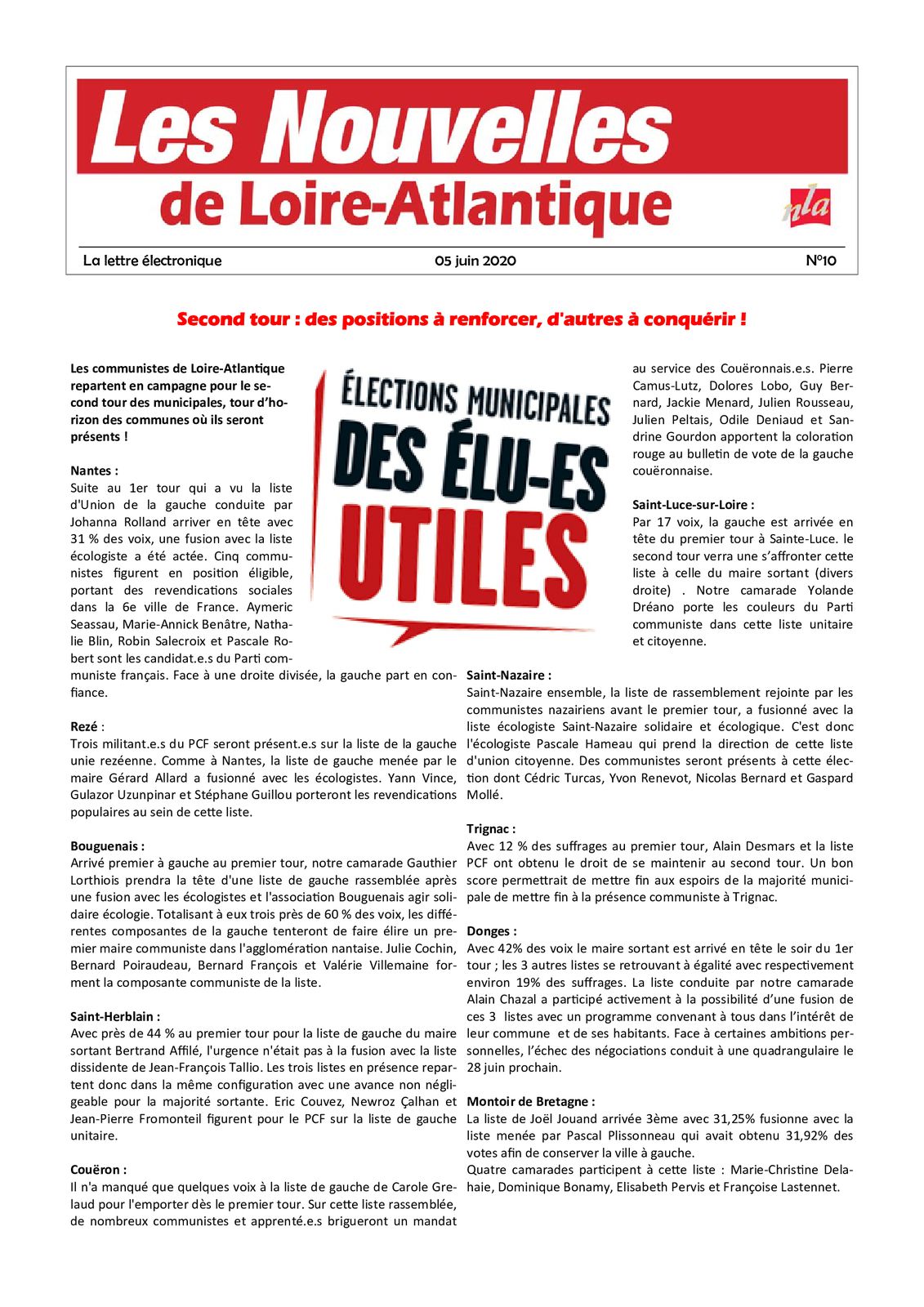 Les Nouvelles de Loire-Atlantique du 5 juin 2020