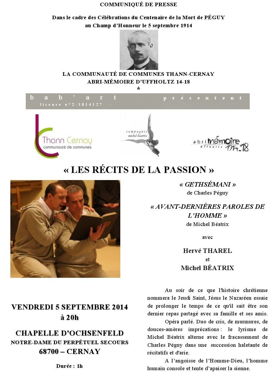 &quot;LES RÉCITS DE LA PASSION&quot; - TOURNÉE