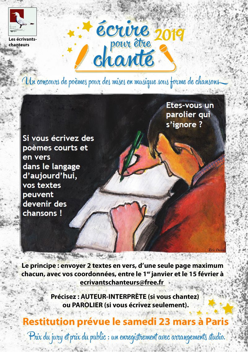 Affiche du concours Les écrivants chanteurs  -DR 