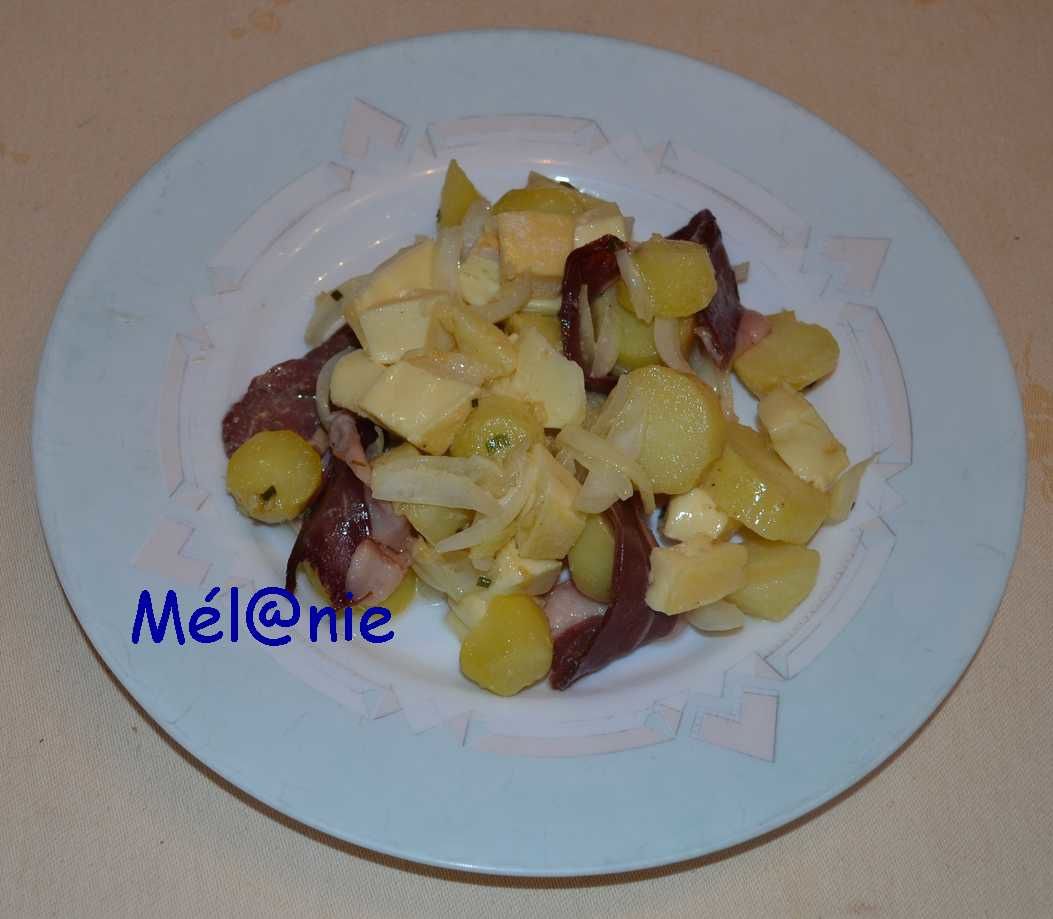salade de pomme de terre, reblochon et magret de canard