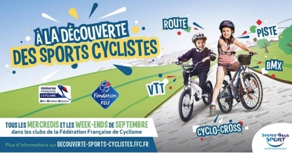 L'Avenir  Cycliste  Nieul les Saintes  participera  à  l'opération  les  Samedis  9, 16  et  23  Septembre, rendez-vous  à  9 H 45  au  local  du  club.Possibilité  d'essayer  sur  une  séance  gratuitement , prévoir  le  casque.Pour  tous  contacts  0546929049  ou  jacky.durand4@neuf.fr 