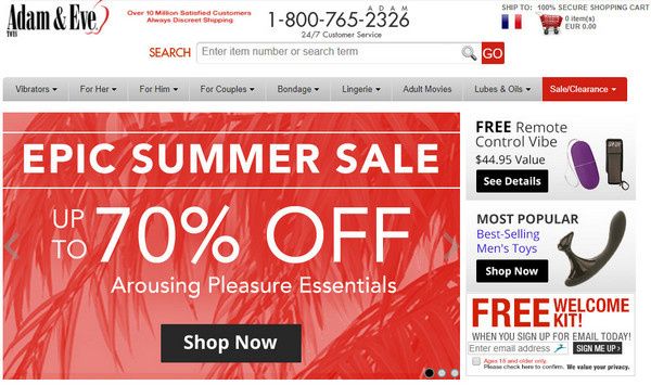 soldes érotique adam et eve