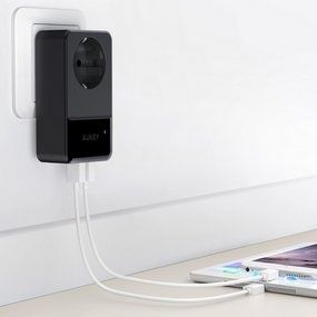 prise 4 ports usb murale parafoudre aukey