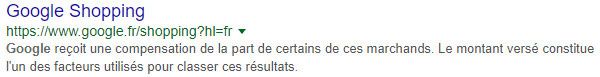 résultat recherche google