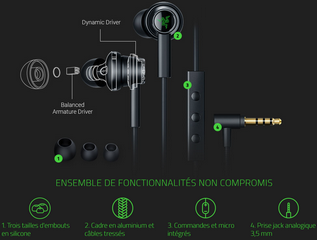 écouteurs Razer HammerHead Duo