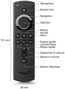 Fire TV Stick avec télécommande vocale Alexa (avec boutons de