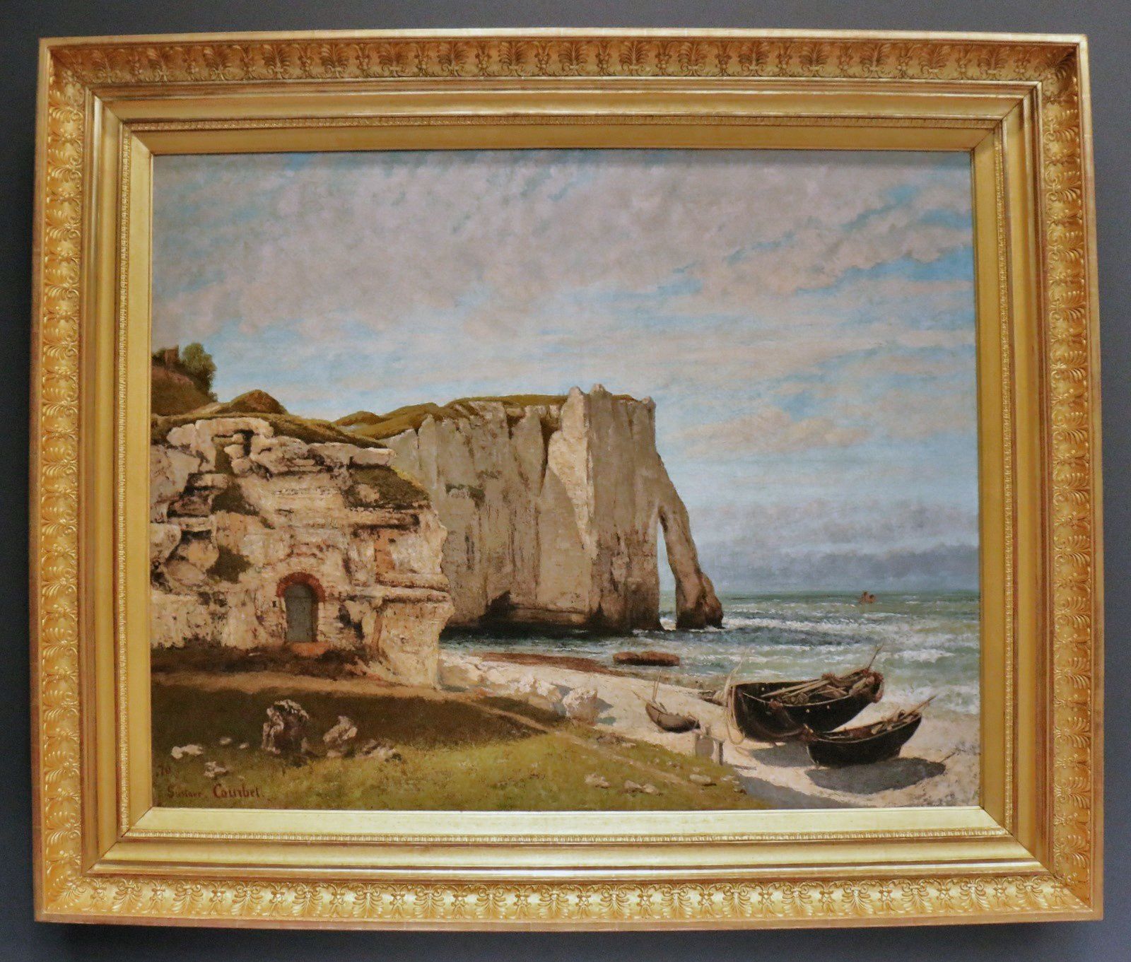 La falaise d'Etretat après l'orage, huile sur toie de Gustave Courbet