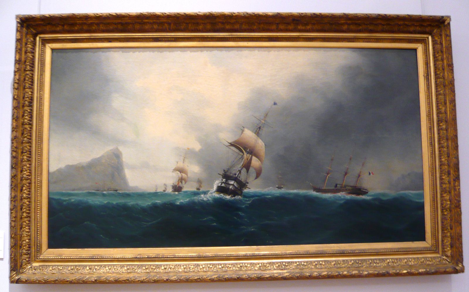 Chéri Dubreuil, navires devant le rocher de Gibraltar
