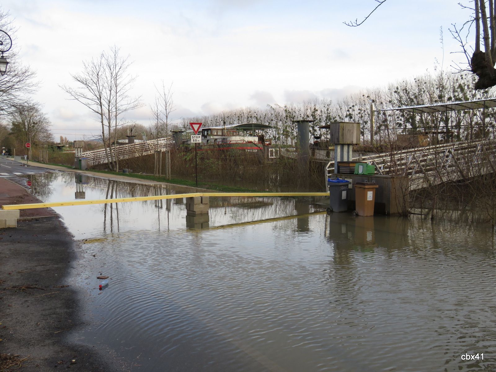 La Seine en crue à Conflans-Sainte-Honorine, janvier 2018