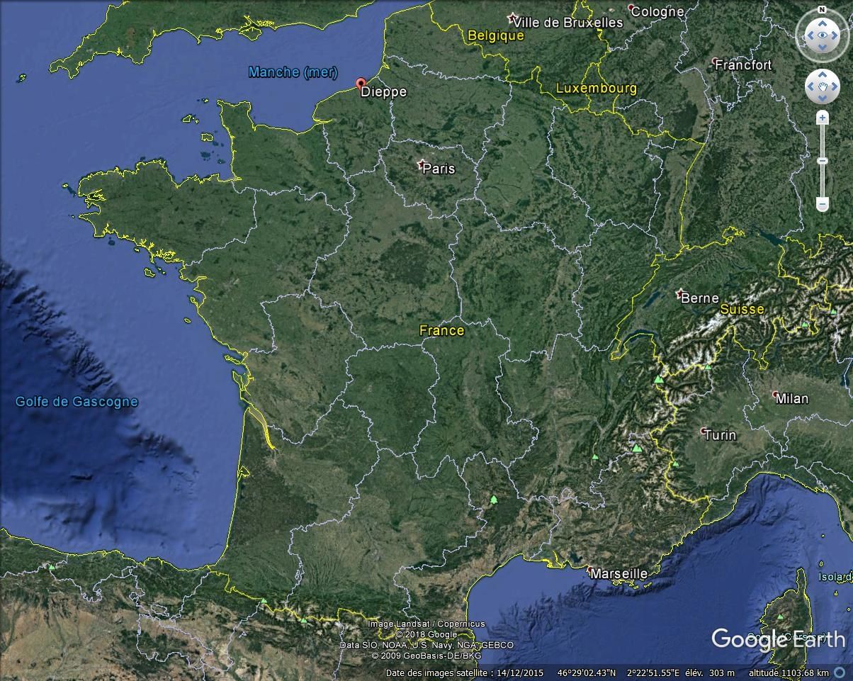 Chalutier immatriculé "DI 1957", Chapelle Notre Dame de Bonsecours (Dieppe)