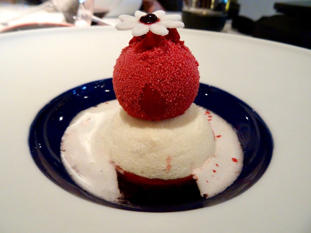 Meringue et sorbet aux litchis