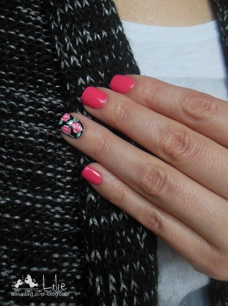 Nailberry Groseille // Accent Nail Roses - Le Blog de Lilie