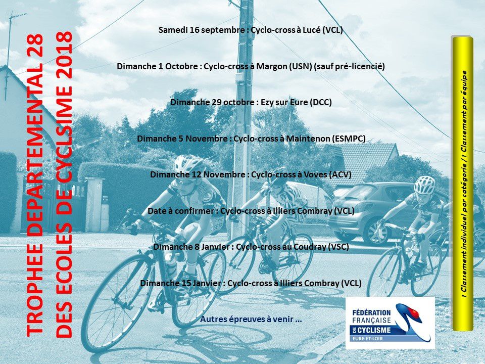 Début aujourd'hui à Lucé du challenge départemental 28 2017-2018 des écoles de vélo