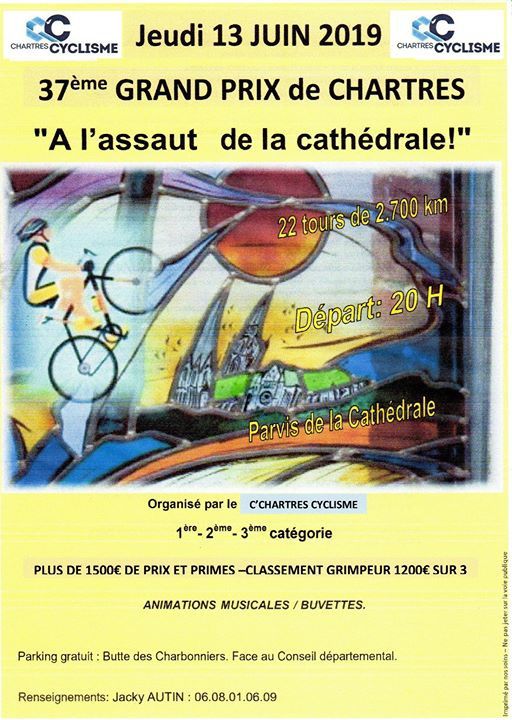 Critérium de Chartres (28), à l'Assaut de la Cathédrale le jeudi 13 juin 2019