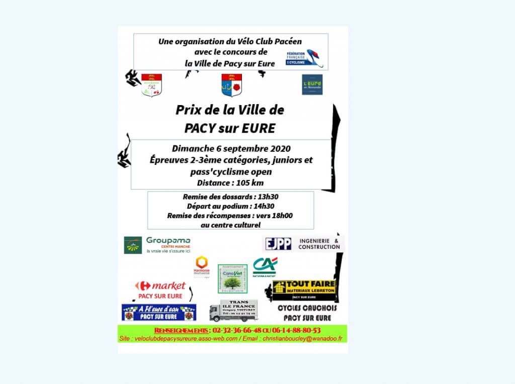 Course de Pacy sur Eure (27) en 2, 3 J et PC Open le 6 septembre