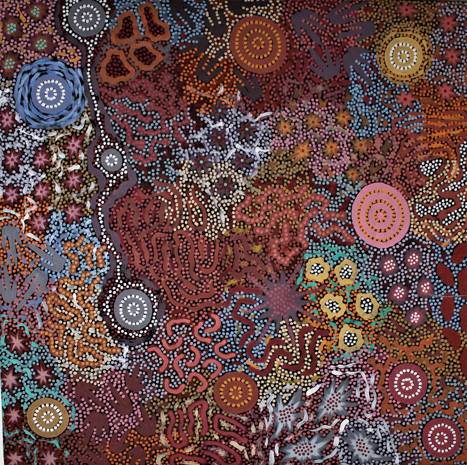 Grandmothers country par Michelle Possum Nungurrayi. 90x90 cm