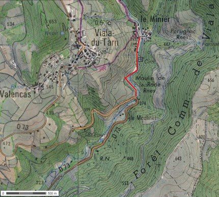 Le Minier, Viala du Tarn, 12490, Saint Saturnin, mines argent, Orzals,