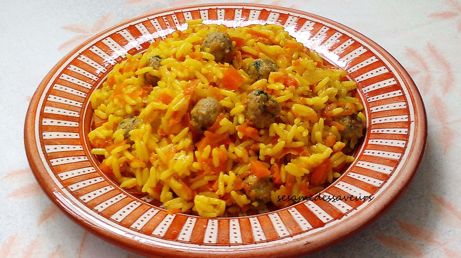 Riz Aux Carottes Et Boulettes De Viande Le S Same Des Saveurs