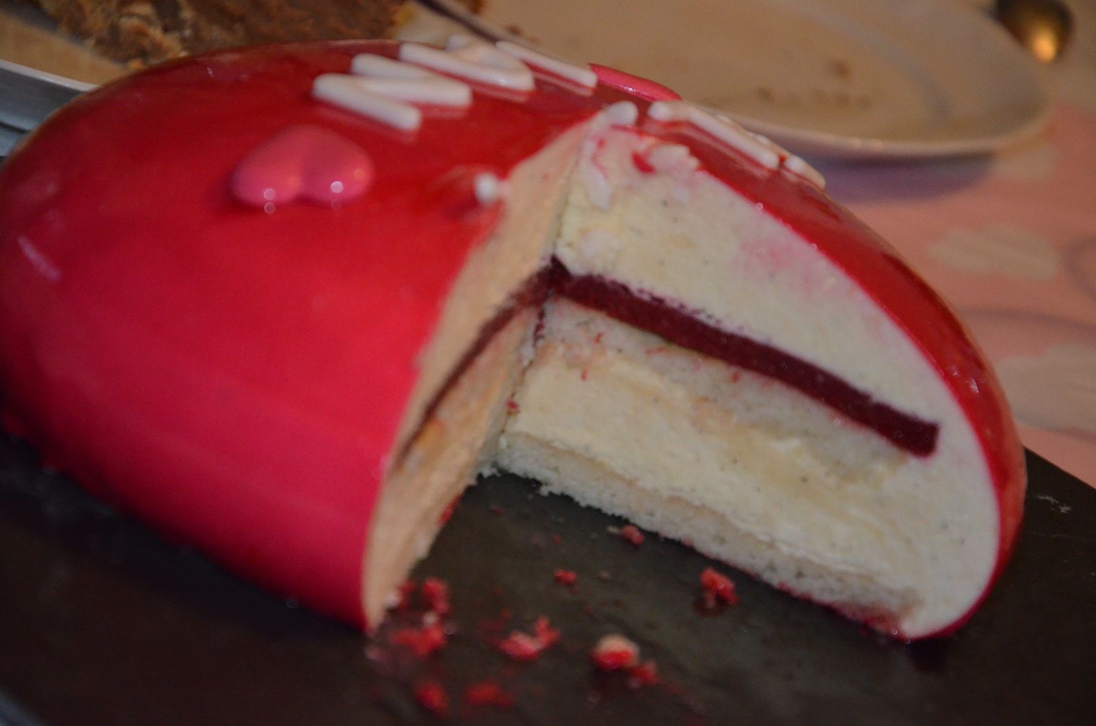 Entremet Vanille Insert Framboise Justine Cuisine