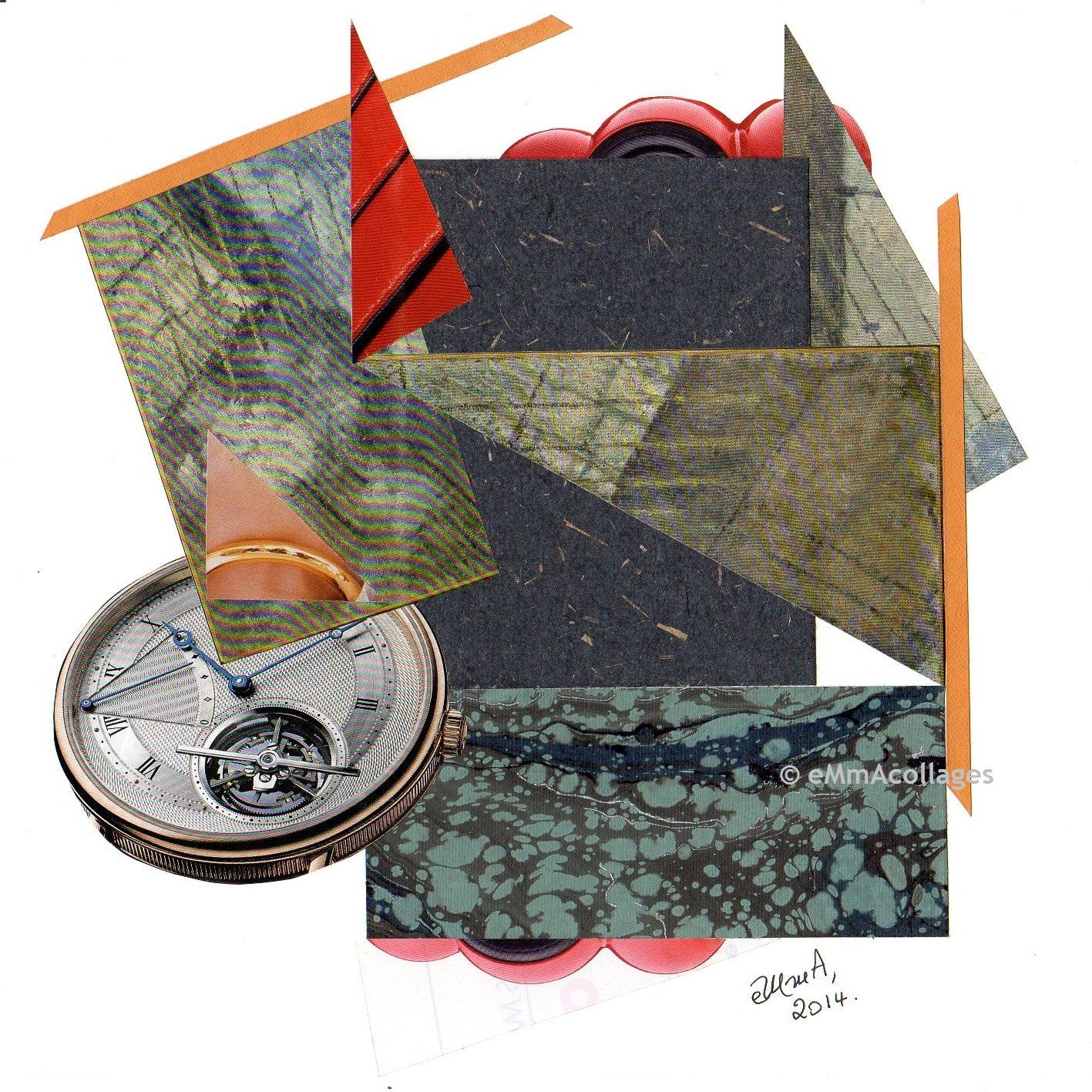 Les Collages d'eMmA MessanA, collage "Impression du temps qui passe", pièce unique