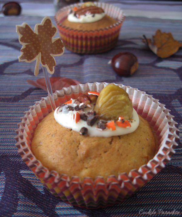 Pumpkin and chesnut bread cupcakes 