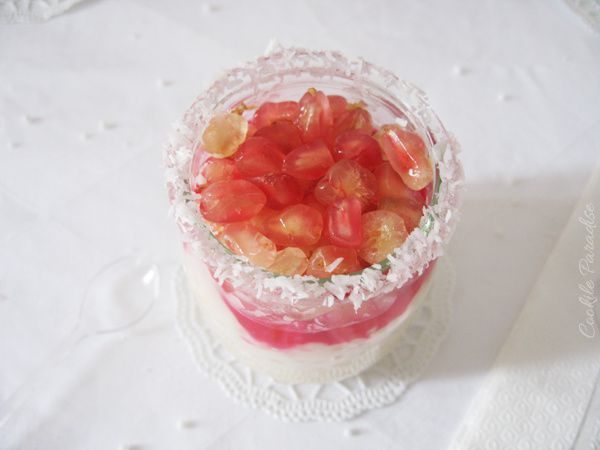 Verrine de perles du Japon à la rose-coco-grenade - Cookile Paradise