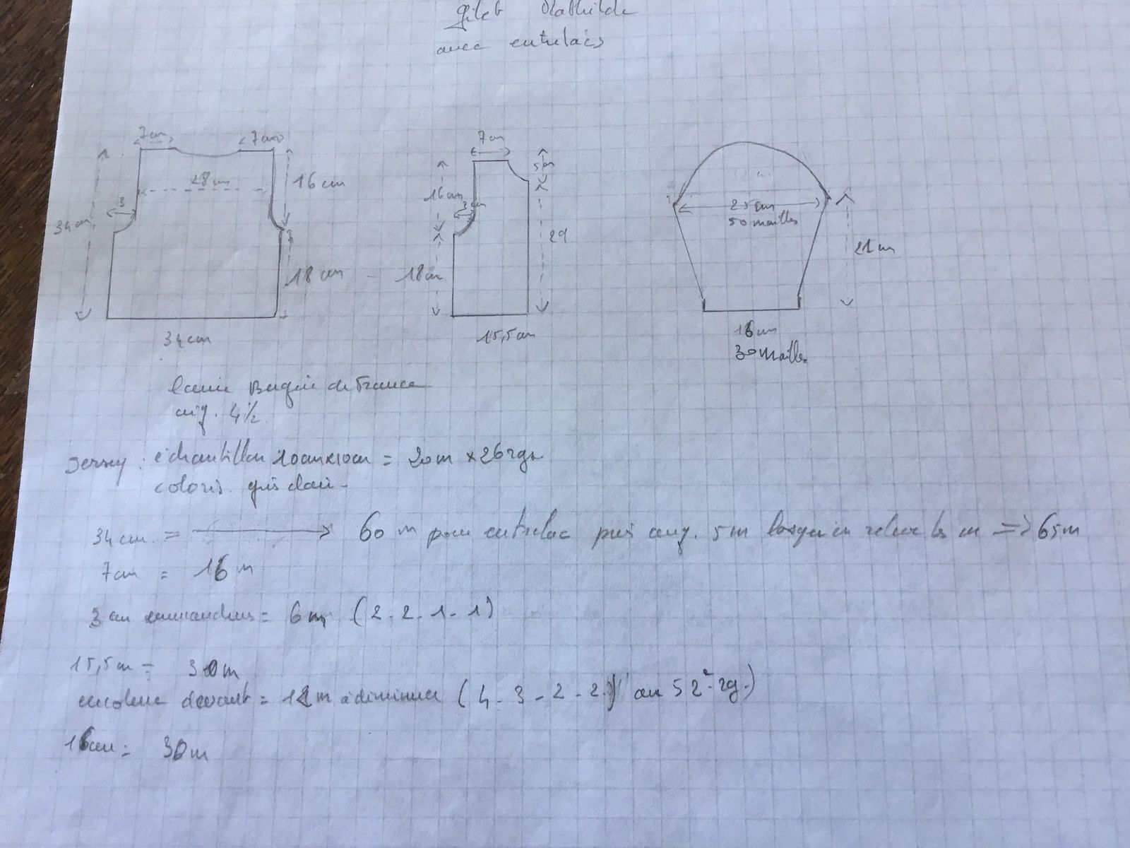 tricot : gilet point d'entrelacs pour enfant taille 3-4 ans