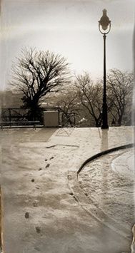 Des traces dans la neige.