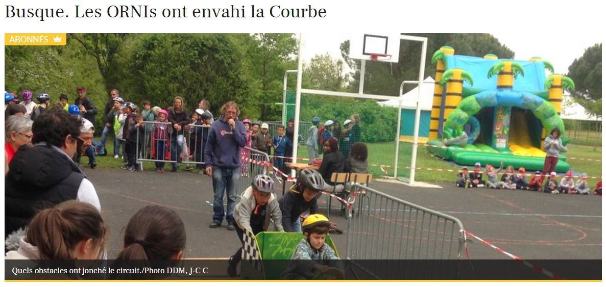 2019-05 : Il y avait de la musique et du bruit hier au centre aéré de La Courbe. Comme chaque année les Francas du Tarn ont organisé une épreuve de sports d'inertie.