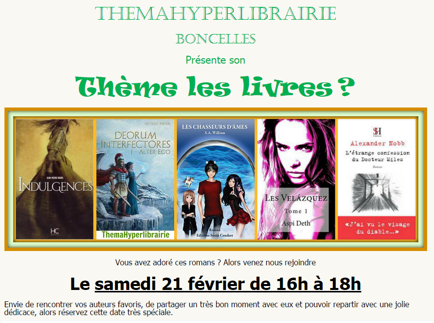 Séance de dédicace Thema Hyperlibrairie : compte-rendu (photos + vidéo)