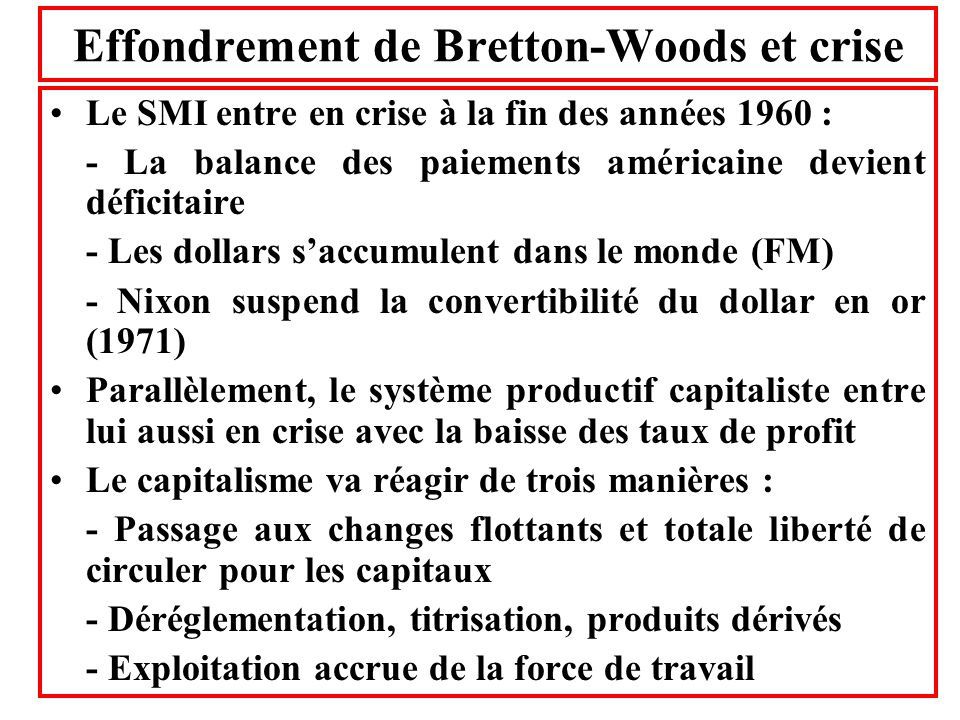 1973, aussi, en France la loi scélérate qui… empêche les gouvernements d’emprunter auprès de la Banque de France (puis, ensuite la BCE) et les CONTRAINT à emprunter au privé (ce qui est un clair putsch tellement illégal qu’il est toujours non puni !)