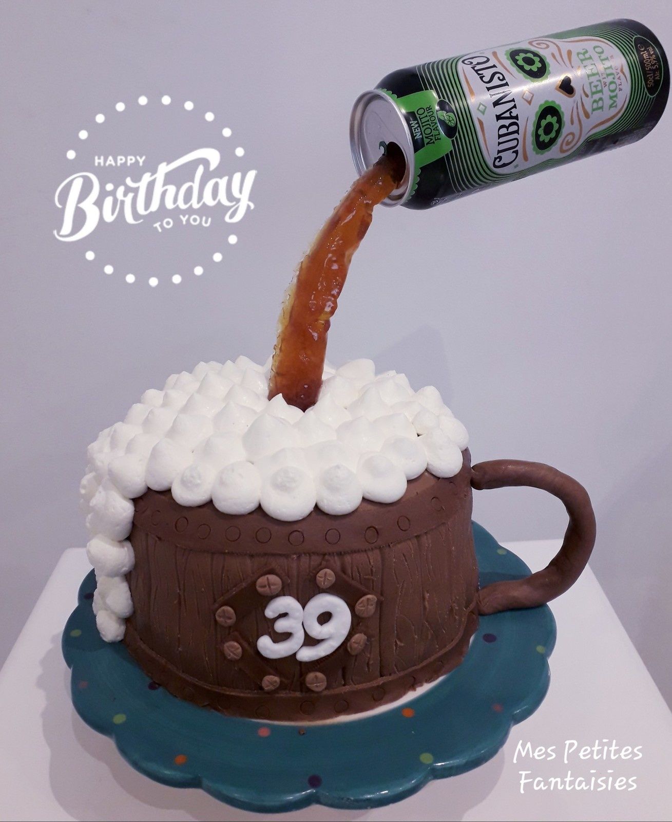 Gravity Cake Biere Pour L Anniversaire De Mon Cheri Mes Petites Fantaisies