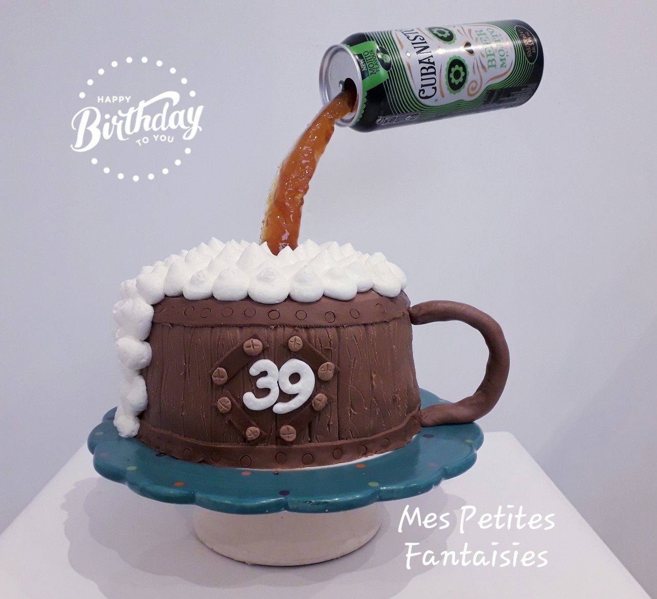 Gravity Cake Biere Pour L Anniversaire De Mon Cheri Mes Petites Fantaisies