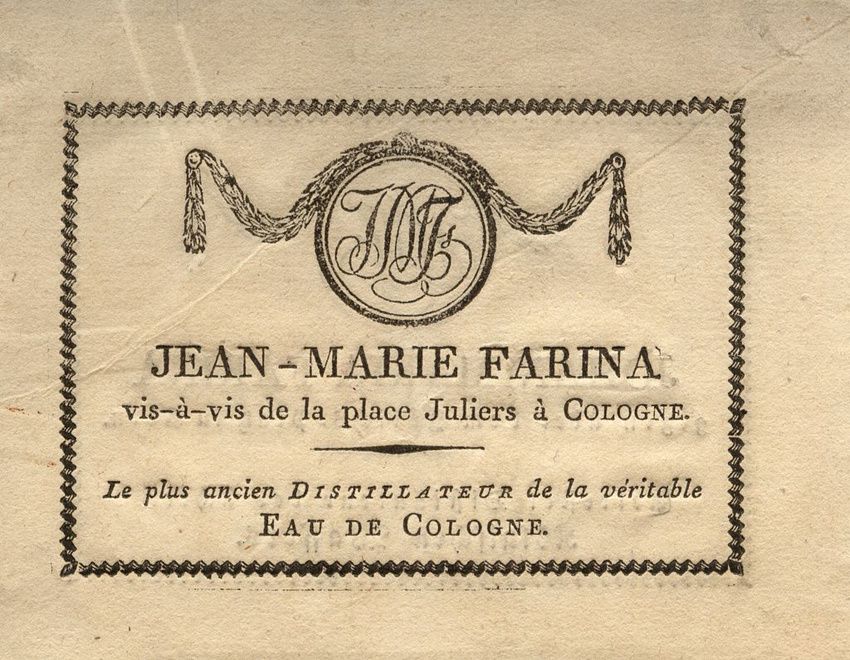 Carte de visite, 1747. Archives Farina. À l'époque, les rues n'étant pas numérotées on devait préciser le lieu. 