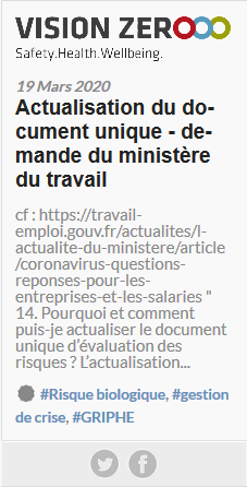 EvRP, document unqiue et risque sanitaire