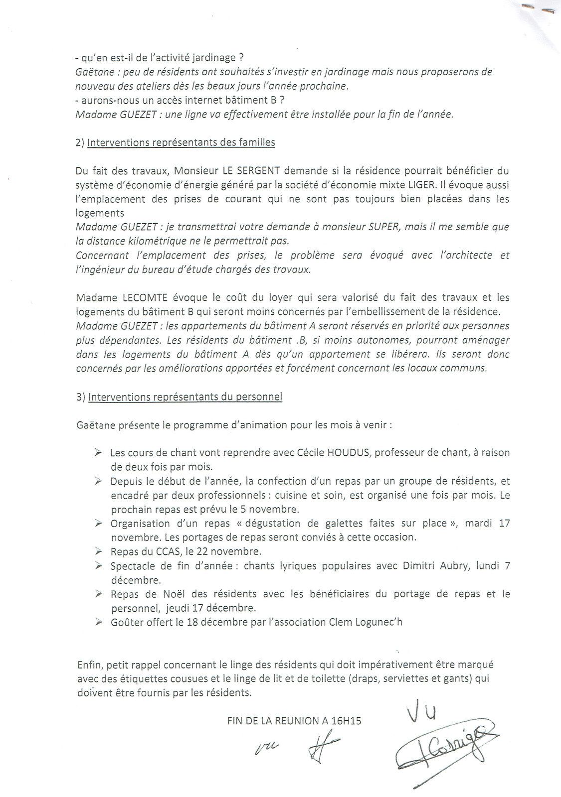 Compte Rendu Du Cvs 10 15 Residence Autonomie Clemenceau