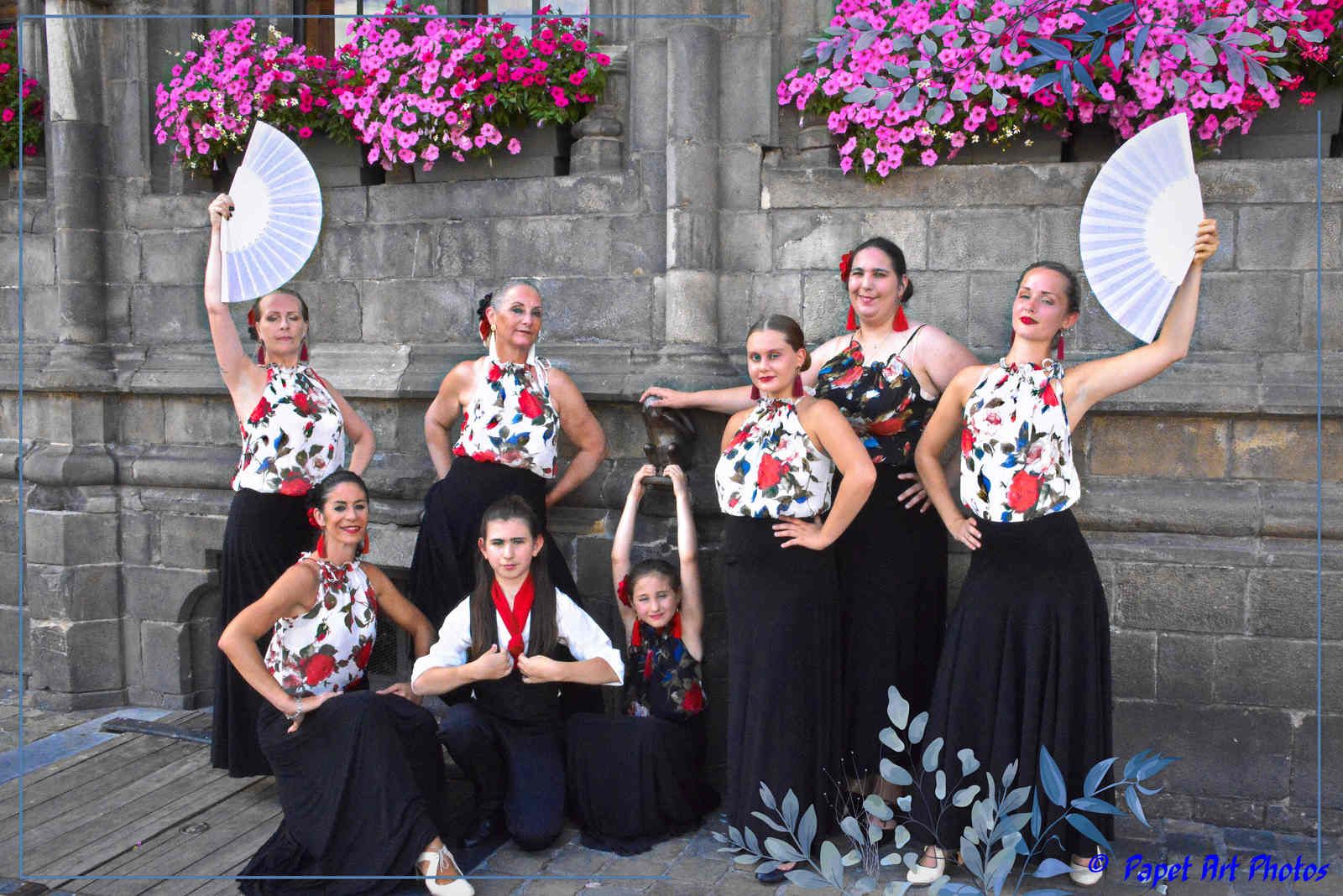 Duende de Flamenco en balade a Mons, Grand Place,  au Jardin du Mayeur a Mons, sous soleil