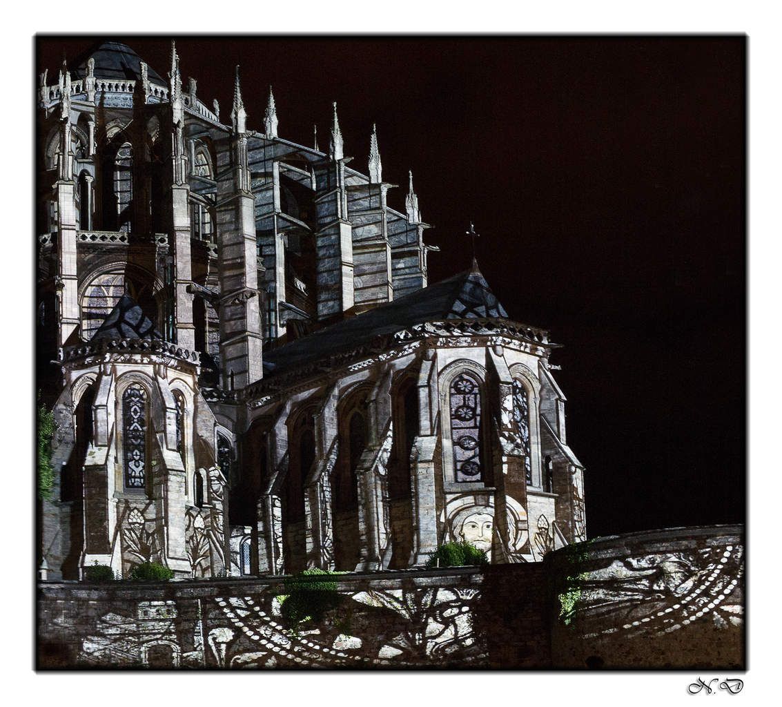 La nuit des chimères,la Cathédrale Saint-Julien se pare de belles lumières.