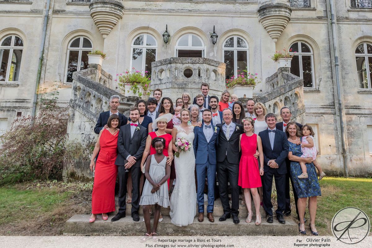 Exemple de photographie de groupe réalisée durant un reportage mariage