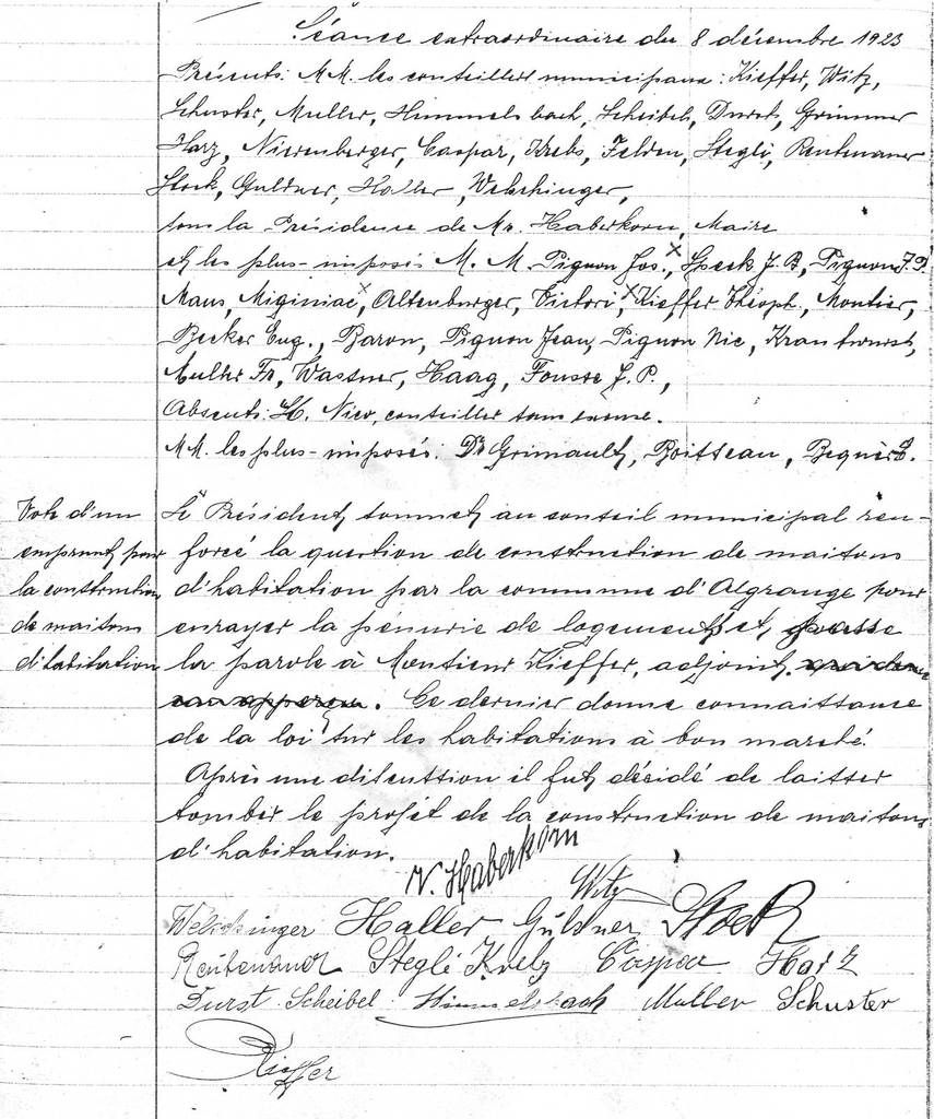 Compte-rendu du conseil municipal du 8 décembre 1923