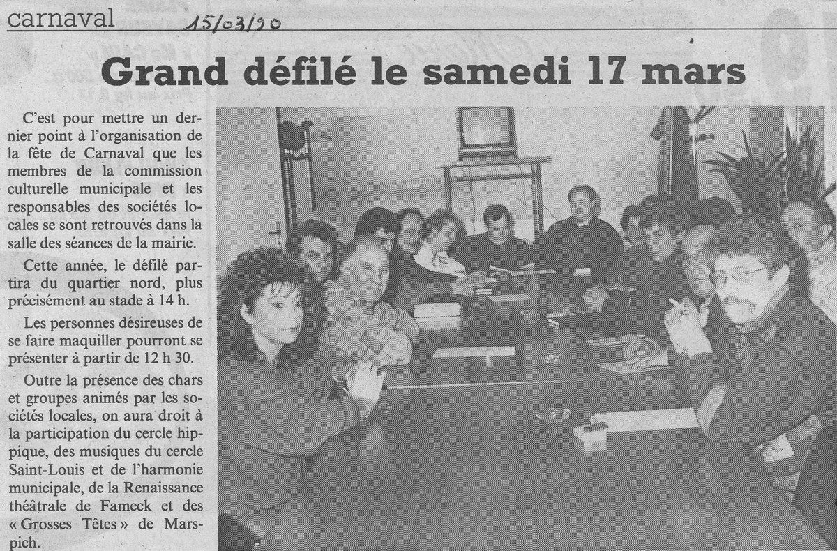 Carnaval à Algrange en 1990