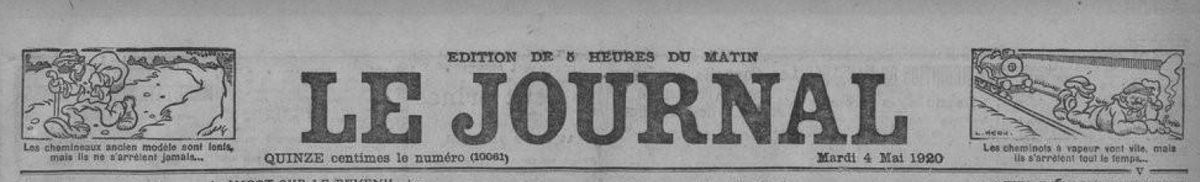 Publication du Le Journal du 4 mai 1920 (Source BNF)